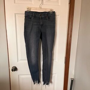 Luck Brand Distressed Hem Sasha Super Skinny Mid Rise Jeans Size 28
